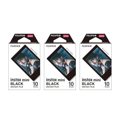 Fujifilm Instax Mini Instant Film BLACK FRAME 3-PACK BUNDLE SET , Film Black Frame ( 10 x 3 ) for Mini 90 8 70 7s 50s 25 300 Camera SP-1 Printer - Image 1