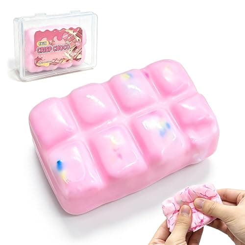 Wax Cracking Squishies, Pink Crunchy Squeeze Fidget Toys for Adults | Stress Relief Hand Relax with Satisfying Crackling Sound, Christmas, Party Favors, Stocking Stuffers - Image 1