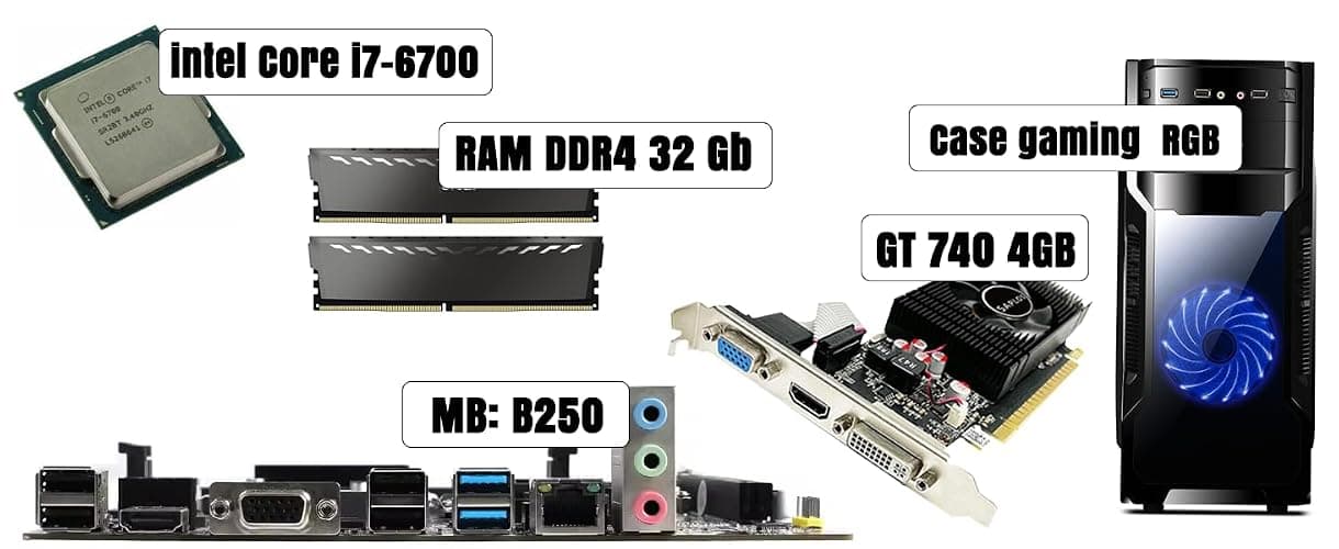 Betazon PC Fisso Gaming Desktop NUOVO • Cpu intel core i7-6700 • 32GB RAM DDR4 • 1TB SSD • Windows 11 Pro • WiFi • GT 740 4GB • Pronto All'Uso thumbnail 4