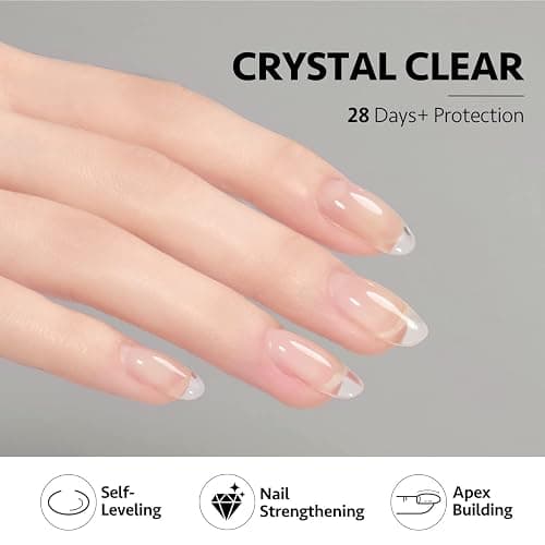 GAOY Clear Builder Gel for Nails, 16ml Nail Strengthener in a Bottle, Nail Extension Hard Gel, Soak Off Long Lasting UV Light Cure, Base Coat Top Coat Needed thumbnail 4