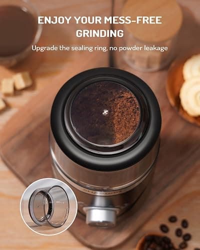SHARDOR Electric Super Silent Blade Coffee Grinder, Timed Grind Control Rotary Knob, Adjustable Coarse to Fine for Coffee Beans, Spices & Herbs, with 1 Removable Stainless Steel Bowl, Black - Black - 1 Bowl thumbnail 5