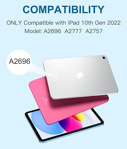 Harvopu Compatible for iPad 11th 10th Generation Case with Keyboard, Folio Cover with Pencil Holder, Multi-Touch Trackpad, 7 Color Backlit, Detachable Keyboard for iPad (A16) 11th/10th Gen (Purple) thumbnail 2