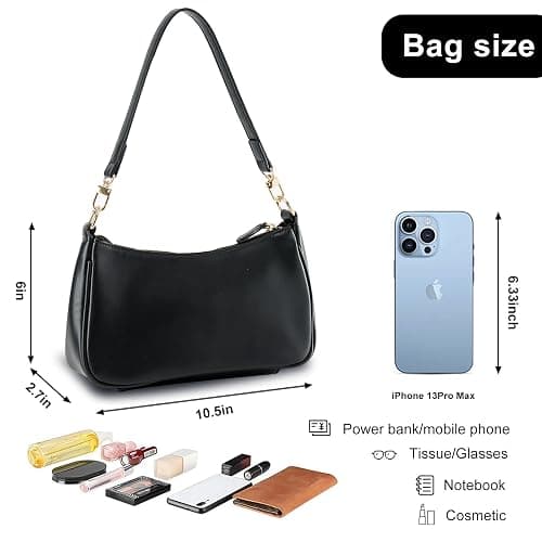 feujury Shoulder Bag for women Crossbody Bags Retro Classic Small Hobo Purse Clutch Tote Handbags with Zipper Closure thumbnail 2