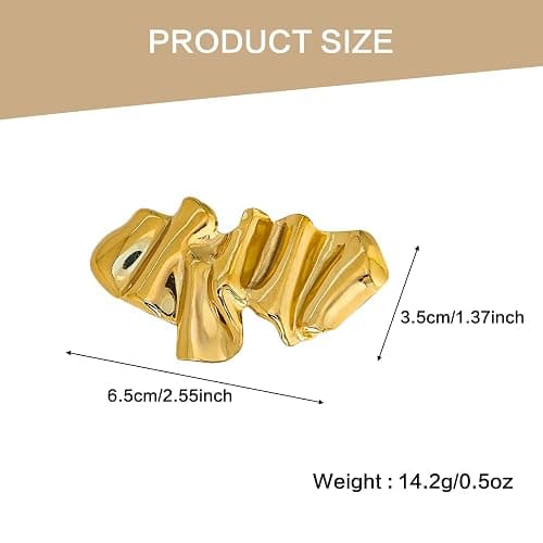 Gold Irregular Brooch Pins for Women Fashion,Funny Large Statement Brooch,Fashion Emo Accessories Unique Geometric Retro Jewelry Gift Clothing Accessories Jewelry thumbnail 2