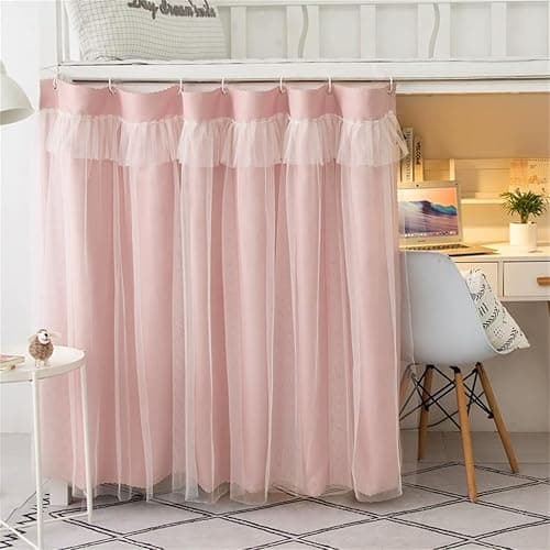 Dorm Home Bunk Bed Curtain Cloth Solid Thicken Bed Canopy Students Privacy Bed Shading Curtain Tent Lightproof Breathable Blackout Bedding Canopy Spread Curtain Bed Tent Drape for Dorm College Home - Image 1