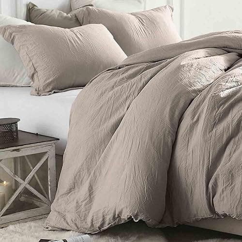 KimLuxz Tan Comforter King Size, 3 Piece Dark Khaki Soft Modern Bedding Set, Lightweight Taupe All Season Microfiber Down Alternative Bed Comforter with 2 Pillow Shams for Women Men | Soft Dark Khaki Bedding Set, Lightweight Taupe All Season Microfiber Down Alternative Bed Comforter with 2 Pillow Shams - Image 1