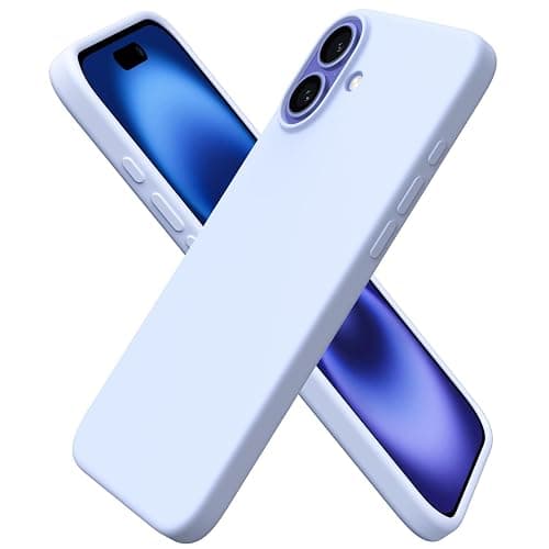 ORNARTO Compatible with iPhone 16 Plus Case 6.7, Slim Liquid Silicone 3 Layers Full Covered Soft Gel Rubber Phone Case Protective Cover 6.7 Inch, Baby Blue - Image 1