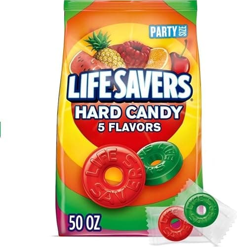 Life Savers 5 Flavors Hard Candy Party Size 50 oz Bag, Summer Road Trip Essentials - Image 1