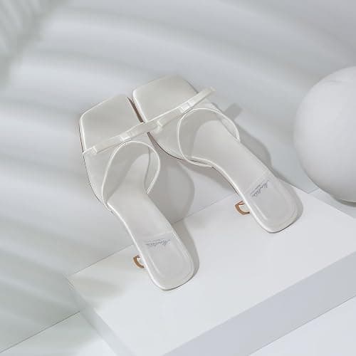 Mostrin Kitten Heels for Women Round Toe Heels With Bow Vintage Mules Sexy Slip on Stiletto Backless Sandals for Party Daily thumbnail 9