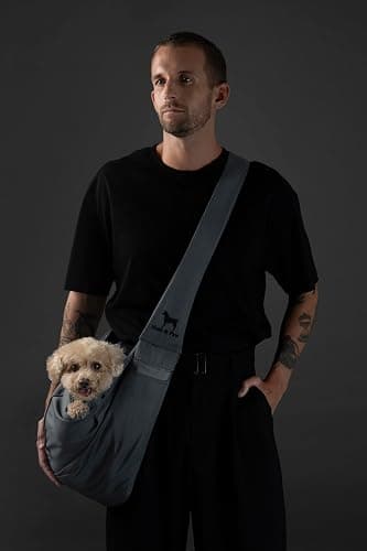 Noah & Paw Dog Sling Carrier for Small Dogs 5-18lb, Dog Sling for Small Dogs and Cats, Dog Carrier with Adjustable Padded Strap, Premium Twill, Lined with Fur, Double Safety Feature, Machine Washable thumbnail 2