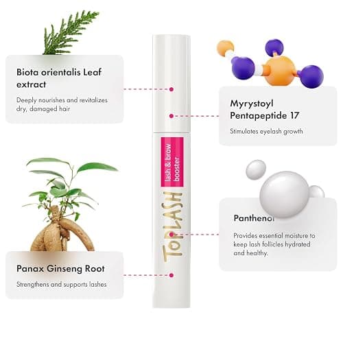 TOPLASH Eyelash Growth Serum - Innovative Formula for Longer, Thicker, Fuller Brows & Lashes - Natural, Cruelty-Free & Hypoallergenic - 0.10 fl.oz. thumbnail 5