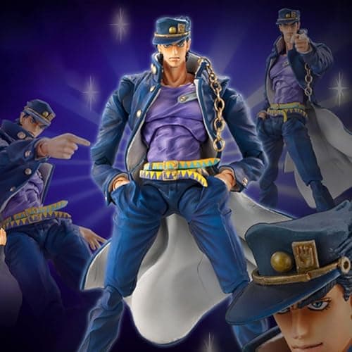 MABAIUDE JJBA Kujo Jotaro Action Figure, 16cm Anime Figure Statue Model, Movable Figure with Accessories, Face Changeable, JJBA Figure Handmade Collectible Gifts thumbnail 2