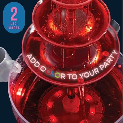 Kusini Drink Fountain for Parties - 1.5 Gal, 3 Tier Punch Bowl Drink Tower, LED Base, 6 Reusable Cups - Drink Dispenser Machine for, Juice, Punch, Pani Puri Fountain for Party Hosting Supplies thumbnail 6