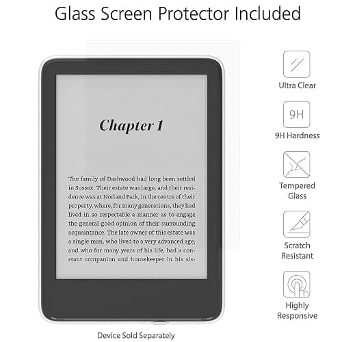 Clear Case and Glass Screen Protector for Kindle (2022 release), Made for Amazon thumbnail 2
