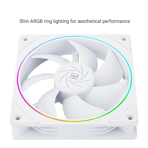 Thermalright TL-S12W CPU Fan Case Cooler PWM Fan, fine Aperture Light Effect,4pin PWM Connector Computer Fan with ARGB Aperture, 1500RPM Speed PC Cooling Fan(120mm,3 Fans) thumbnail 5