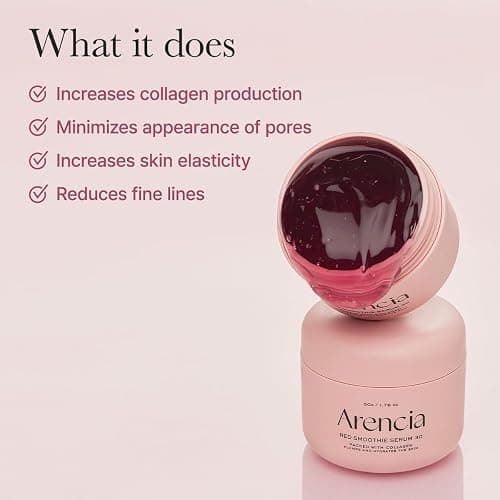 Arencia Overnight Red Smoothie Face Mask Serum, Glowing & Soothing with 30% red collagen, Niacinamide, Peptide, Vitamin E thumbnail 3
