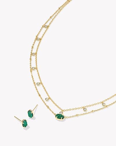 Kendra Scott Emilie Crystal Multi Strand Necklace, Fashion Jewelry for Women thumbnail 3