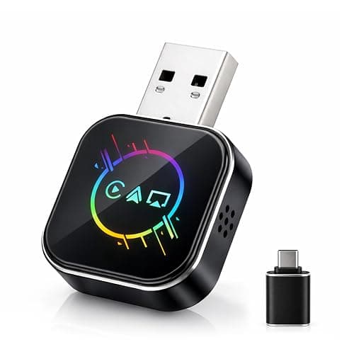 ELECROW Wireless CarPlay Adapter for iPhone&Android - 3 in 1 Dual Band WiFi 2.4G/5G & Bluetooth 5.3 Airplay Mirror Link CarPlay Dongle with USB-A/Type-C Port, Plug & Play, OTA Update - Image 1