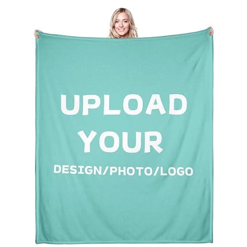 Aizza Beata Custom Blanket with Your Own Design Text Logo Picture - Personalized Throw Blankets Business Team Company Colleague Coworker Appreciation Gifts for Women Men (Fully Customized Blanket) - Image 1