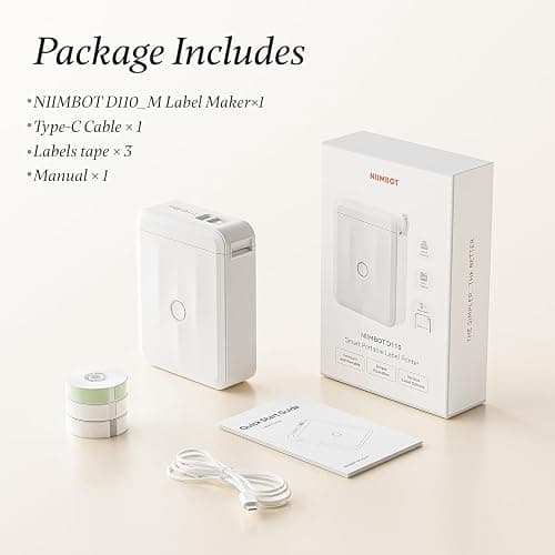 NIIMBOT D110 Mini Label Maker Machine, Bluetooh Thermal Label Printer Inkless Sticker Printer, Custom Labels with App Waterproof Lables Great for Kitchen, Home, Offfice, School Organization thumbnail 8