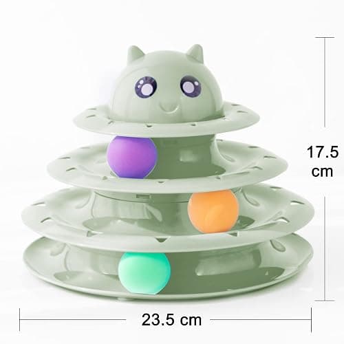 Suhaco 21 Pack Cat Toys for Indoor Cats Interactive Kitten Toy Fun Roller 3 Level Cats Ball Toys with Catnip Ball Self Play Cat Feather Wand Kitty Toy for Boredom (Green) thumbnail 6