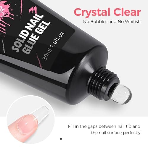 GELLAKTIK Solid Glue Gel for False Nail Tips, 30ml Gel Glue for Fake Nails Press On Nails, Nail Lamp Curing Needed, 30+Days Long Lasting thumbnail 6