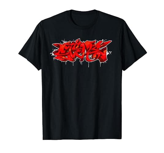 STYLE Graffiti piece red Graffiti Hiphop Shirt T-Shirt - Men - Burgundy - 3X-Large - Image 1