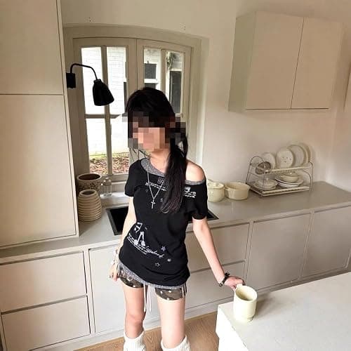 Gyaru T-Shirt Harajuku Tops Jfashion Shoujo Girl Clothes Casual Cutecore Y2K Tenshi Kawaii Outfit thumbnail 4
