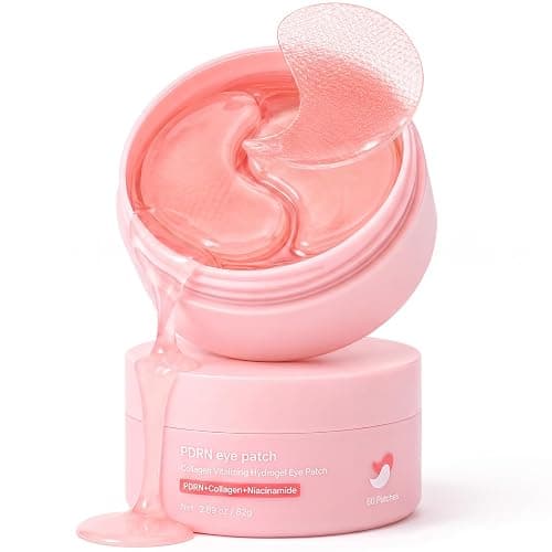 PDRN Collagen Niacinamide Under Eye Patches, Patchs pour les Yeux Hydrogel Pour Cernes, Poches, Antirides et Ridules, Soin Hydratant et Raffermissant Intense, Korean Skincare, 60 Patchs - Image 1