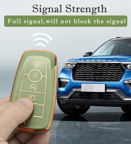 Key Fob Cover for Ford with Keychain Explorer Bronco Escape Edge Expedition Mustang F150 Lincoln ( Ivory) thumbnail 4
