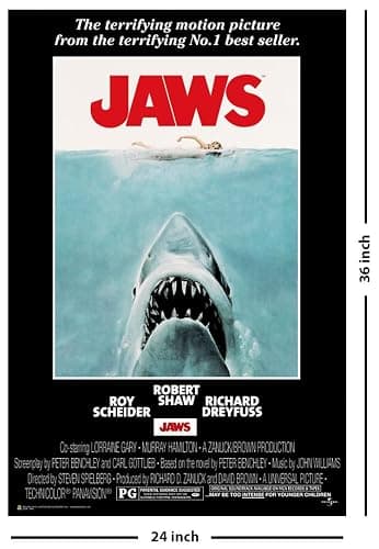 Jaws - Movie Poster - Officially Licensed - 24" x 36" thumbnail 3