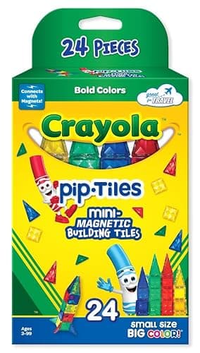 CreateOn Crayola Mini Magnetic PIP-Tiles, Bold Colors - Building Set for Kids, Magnetic Building Toys for Kids, STEM Travel Toys for Boys and Girls Ages 3+, 24-Piece Set (Bold) thumbnail 3