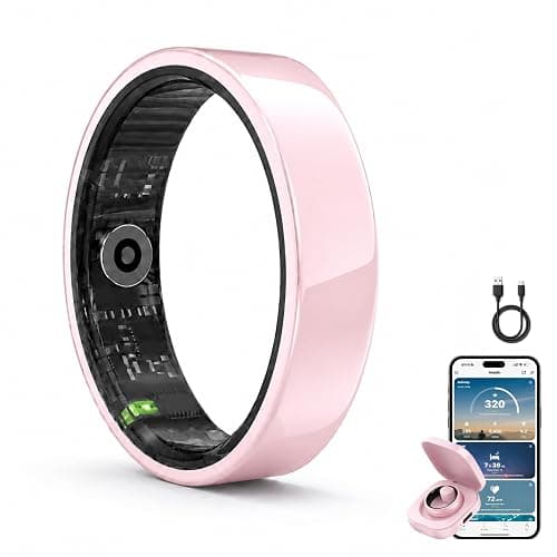 MaxKite Slim Smart Ring for Women, Ceramic Health Fitness Tracker Pink，10# | No Subscription Fee & 5ATM Waterproof, Sleep Tracking, Heart Rate, Blood Oxygen, Activity Tracking, HRV, 5-7 Day Battery Life - Image 1