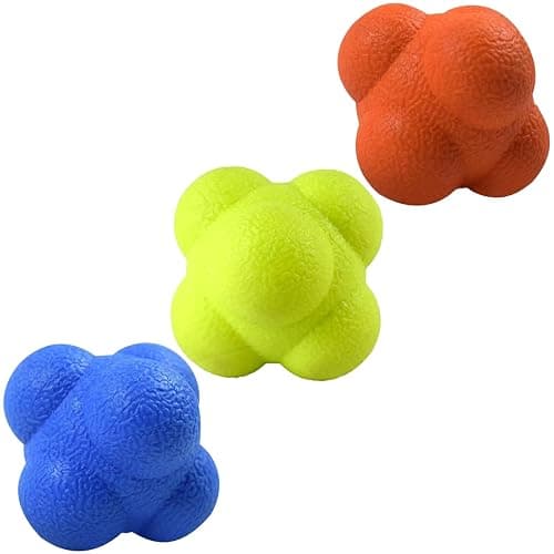 AIRLAXER Reaction Ball,Reflex Ball for Hand Eye Coordination Training,2.83 inch,Pack of 3-Orange,Blue,Yellow. - Image 1