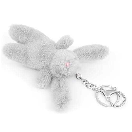 Miokkley Cute Bunny Plush Keychain for Backpack, 3.5" Inch Mini Rabbit Keychain Purse Charm Pendant Gift for Women thumbnail 4