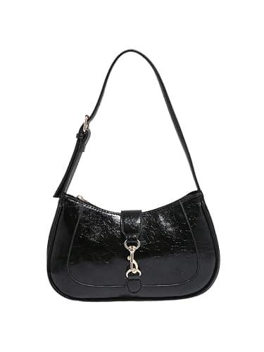 RoseSeek Women's Retro Vintage Zipper Shoulder Bag Adjustable Strap Elegant Underarm Purse Hobo Handbags - Image 1