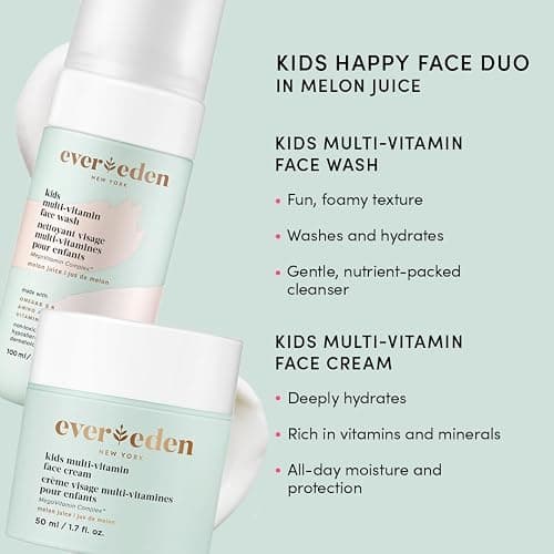 Evereden Happy Kids Skin & Lips Routine - Multi-Vitamin Face Wash & Face Cream Melon & Tinted Lip Oil Sakura Pink Set - Clean & Vegan Skin Care for Kids 3+ - Moisturizing, Nourishing, & Protective thumbnail 2