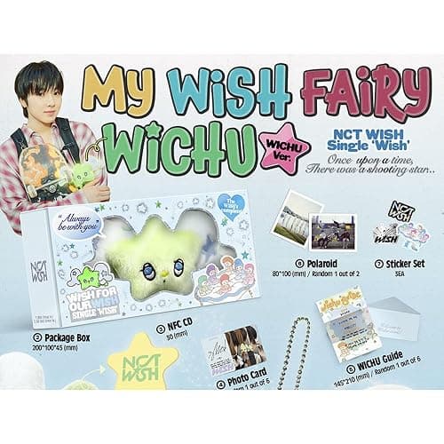 NCT WISH - Debut Single [WISH] (WICHU Ver.) WICHU Keyring + Package Box + NFC CD + Photo Card + WICHU Guide + Polaroid + Sticker Set + 3 Extra Photocards thumbnail 2