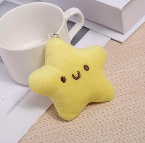 TVRTFQ Stocking Stuffers, 2 Pieces Cute Star Plush Keychains Cure Squeaky Doll Kawaii Backpack Pendant Girly Heart Little Stars Car Keychain Birthday Gifts for Friend, Christmas Gifts thumbnail 6
