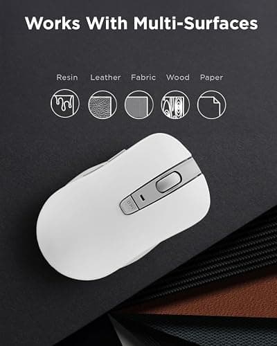 Lenovo Bluetooth Silent Mouse (WL300) - 5 Button Computer Mouse with Silent Left & Right Click – Sculpted Grip, Microsoft Swift Pair, Up to 1600 DPI (White) thumbnail 6