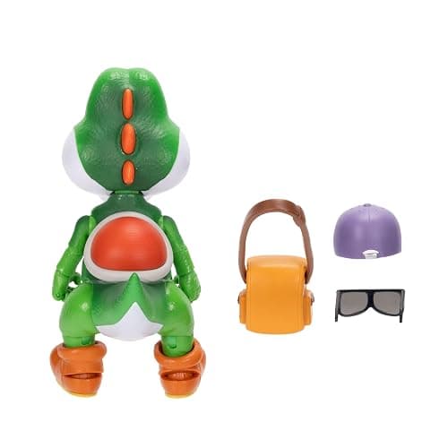 The Super Mario Galaxy Movie 5” Action Figures Series 1 – Yoshi Figure with Hat, Sunglasses, and Satchel Accessories - Premium Details 20 Points of Articulation thumbnail 12