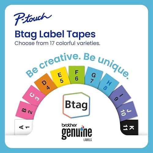 Brother P-Touch PT-N10 Personal Handheld Label Maker, Portable and Prints, P-Touch Btag ~½” (12mm) Wide Color Personalized Label Tapes, thumbnail 5