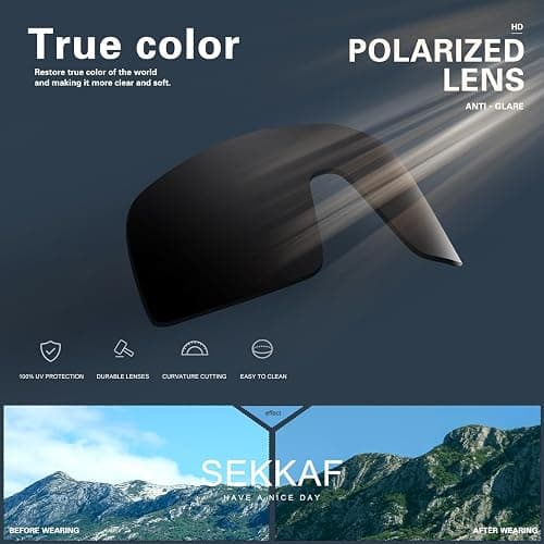 SEKKAF Polarized Sports Sunglasses for Men and Women Cycling Glasses UV Protection Goggles for Mountain Bike Running Fishing thumbnail 6