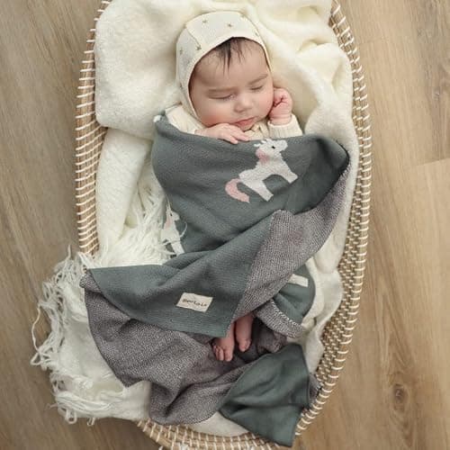 Bleu La La Baby Swaddle Blanket for Girls 100% Cotton Buttery Soft Cozy Receiving Swaddle Crib Stroller Blanket for Shower Gift Registry for Newborns, Infants, Toddlers (Unicorn - Pink) thumbnail 2
