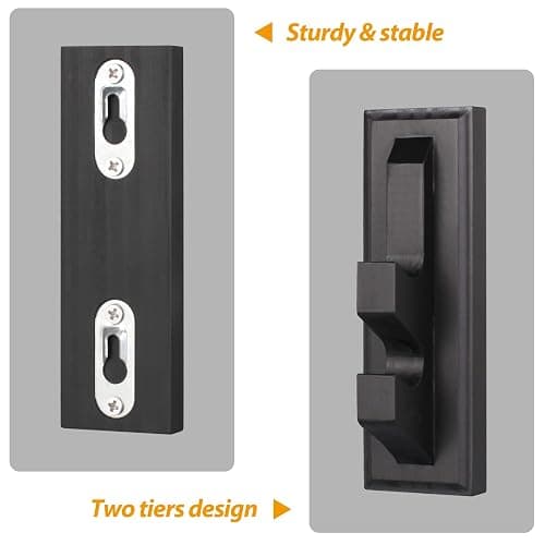 Wall Mount Wizard Wand Display Magic Wands Stand Wooden Holder 2 Tier Black thumbnail 4