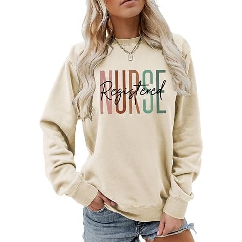 Registered Nurse Sweatshirt Women Rn Nurses Life Crewneck Long Sleeve Nursing Studenrt Pullover Tops - Image 1