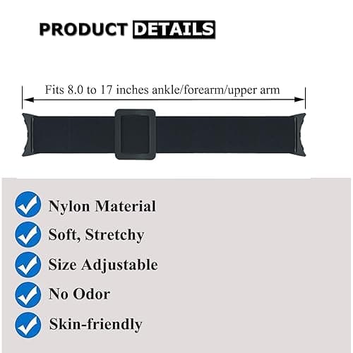 Grestun Adjustable Elastic Armband or Ankle Band for Compatible with Google Pixel Watch 3 (41mm/45mm)/ Pixel Watch 2 1, Stretchy Band for Men and Women (Black) - Black - Fits Pixel Watch 3 (41mm)/Pixel Watch 2 thumbnail 2