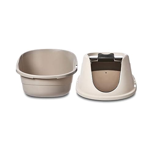 Amazon Basics No-Mess Hooded Cat Litter Box, Standard, Multicolor, 21 in x 16 in x 15 in thumbnail 5