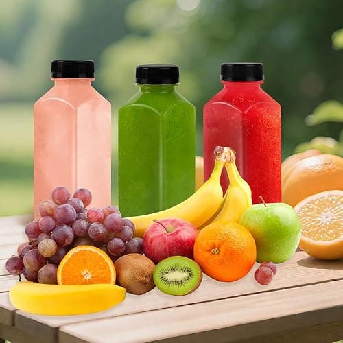 Lissomballon 10 Pcs 12oz Plastic Juice Bottles With Caps, Reusable Food Grade Chear Juice Containers for Juicing, Smoothies, Coffee, and Other Beverages thumbnail 7
