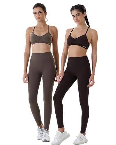 AUROLA Power Workout Leggings for Women Tummy Control Squat Proof Ribbed Thick Seamless Scrunch Active Pants thumbnail 4